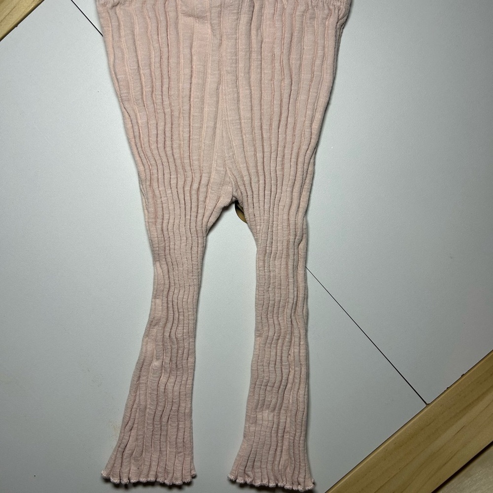 Zara Soft Pink Ribbed Baby Leggings - Picture 3 of 4